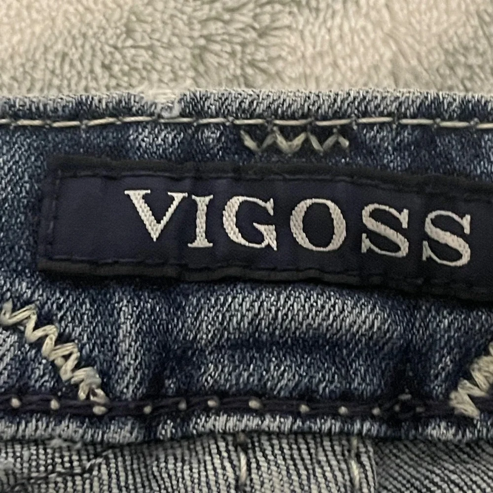 Vigoss Heritage Fit Denim Jeans New York Boot Cut Rhinestone Embellished‎